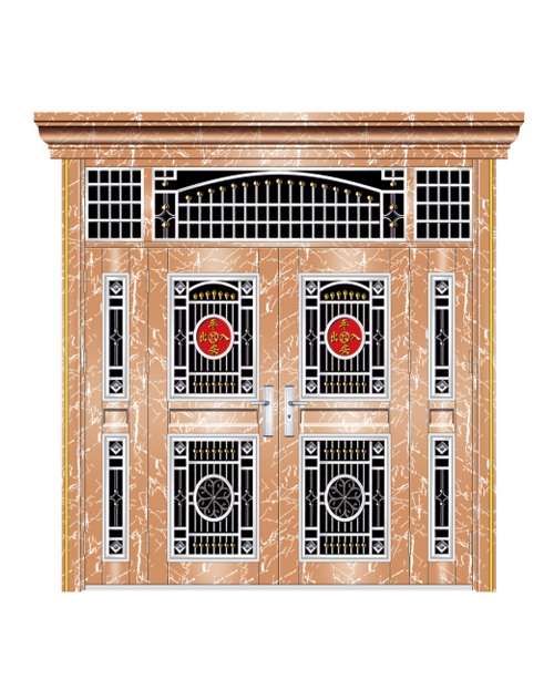 四开子母门（玫瑰金大理石）