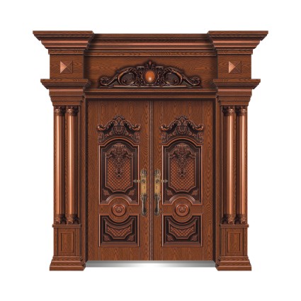 金雕黄柚四开子母门